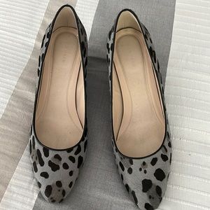 Cole Haan leopard print wedge pumps